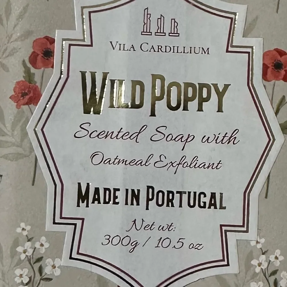 Vila Cardillium Wild Poppy Scented Soap with Oatmeal Exfoliant 1 Bar
